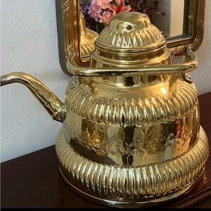 Elegant Brass Teapot